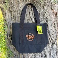 Trader Joe’s Mini Halloween Canvas Tote Bag Black Fall 2025 Limited Release
