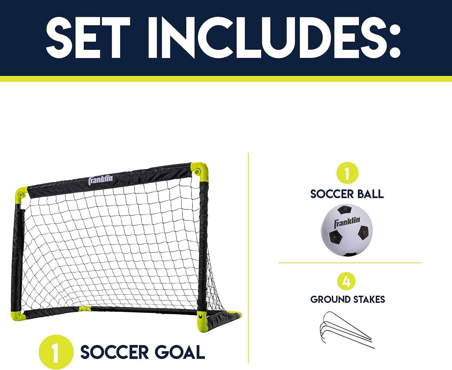 Kids Mini Soccer Goal Set – 36"x24" Portable Net with Ball & Pump for Indoor/Bac