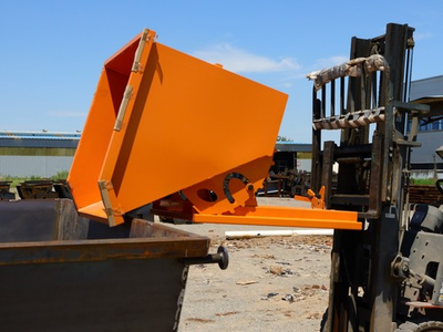 #ad Self Dumping Hopper Orange – 1 Cubic Yard Heavy Duty Steel Forklift Use $695.00
