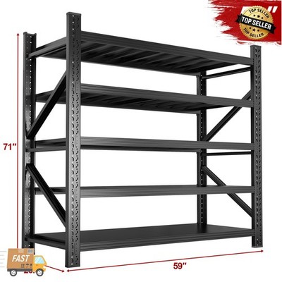 59'' W x 71'' H 8000 lbs Garage Shelving Heavy Duty 5-Tier Metal Storage Shelves