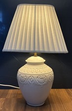 Vintage Ginger Jar Ceramic Table Lamp with Linen Shade