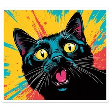 Popart Black Cat - Vinyl Decal Sticker - Car Window Laptop - ebn11860