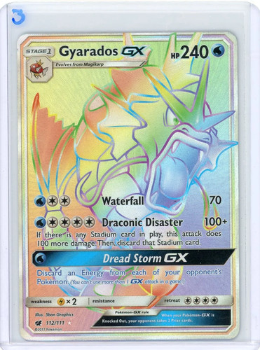 2018 Crimson Invasion Gyarados GX Rainbow Secret Rare LP FA HR #112/111