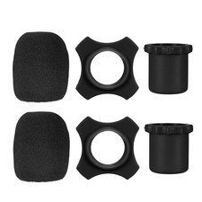 2X Wireless Microphone Protective Kit Black Anti-rolling Holder Foam Mic Cover