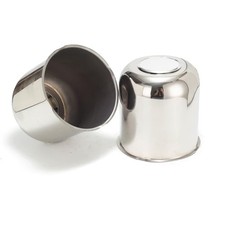2 Pcs 3.74" Push Through Wheel Center Caps for Truck OD:3.74" H:4.33" Chrome