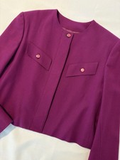Vintage Pendleton Wool Cropped Blazer Jacket Womens 10 Magenta Minimalist Office