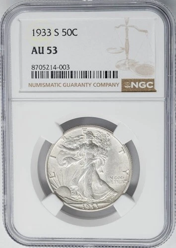 1933-S Walking Liberty Half 50c AU53 NGC 950894-2