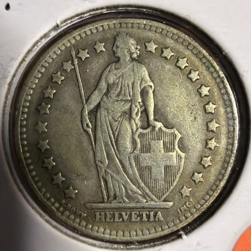 1945 Switzerland 1 Franc Silver Coin “jun135” Swiss Silver T450