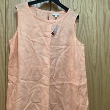 NWT J. Jill 100% Linen Sleeveless Dress Size XL Petite Color: Mango Sorbet
