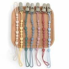 Light Purple Green Silicone Pacifier Clip Anti-Chain Stroller Teether