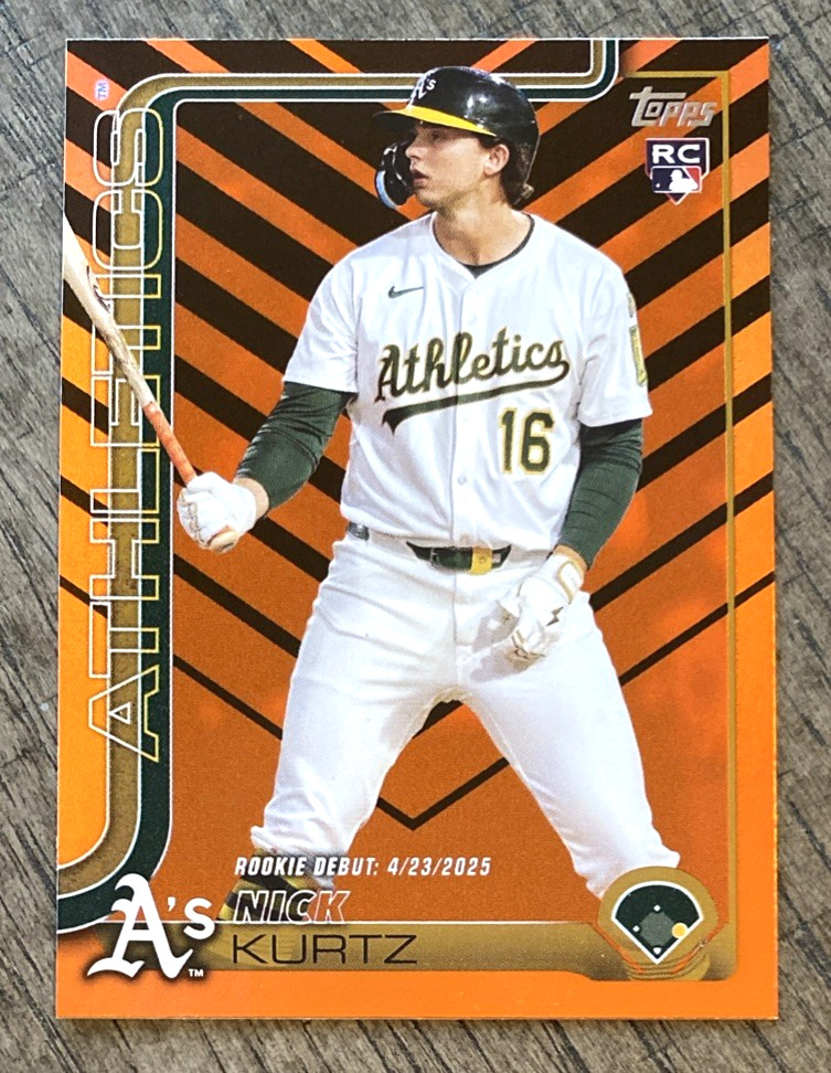 Nick Kurtz 2025 Topps Update Rookie Holiday Foil SP Oakland Athletics RC #US197