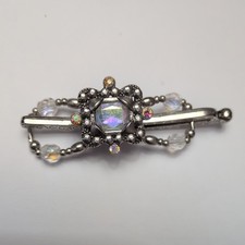 Extra Small Lilla Rose Flexi Hair Clip Silvertone Crystal