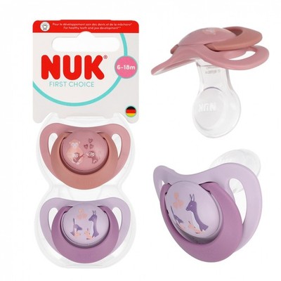 4008600447627 NUK Smoczek uspokajający 2 elementy 6-18m First Choice Małpka/Kang