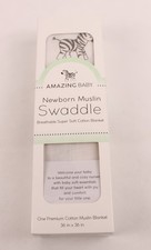 Amazing Baby Newborn Muslin Swaddle Super Soft Cotton Blanket New in Box