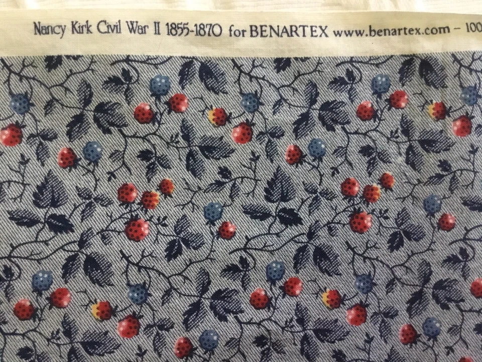 "Colcha de algodón Nancy Kirk Segunda Guerra Civil 1855-1870 Benartex coser 17,5"" x 21""" Foto 2 de 3