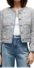 VERONICA BEARD DARLA BLUE TWEED BLAZER WOMEN'S SIZE 2 EUC