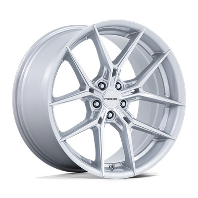 19x8.5 Niche NC279 Prodigy 5 Silver With Machined Wheels 5x120 (25mm) Set of 4