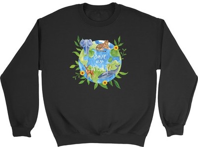 Save our Wildlife Earth World Tiere Blumen Sweatshirt Herren Damen Pullover