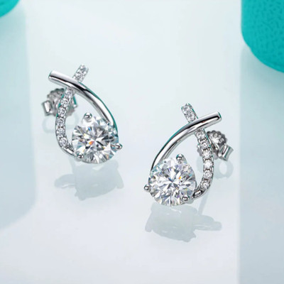 Ohrringe 4,0 kt Rundschliff Laborgefertigt Diamant Testpass VVS1/D/Top