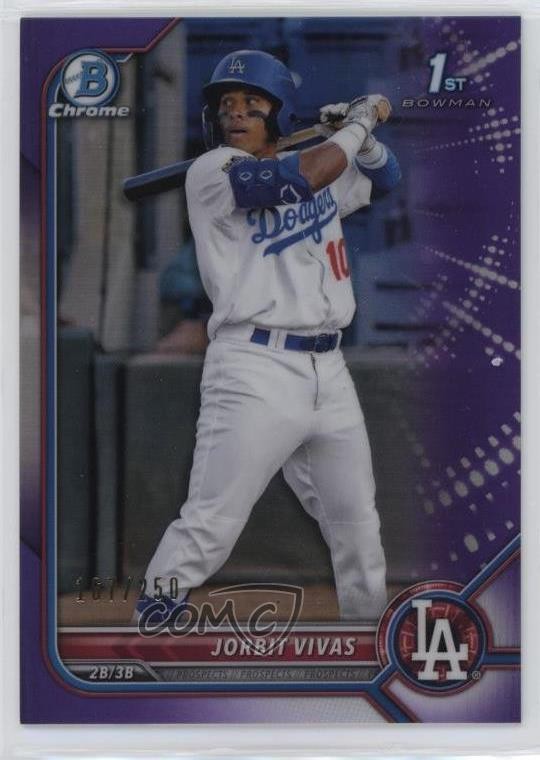 2022 Bowman Chrome Prospects Purple Refractor 167/250 Jorbit Vivas #BCP-24 v1i