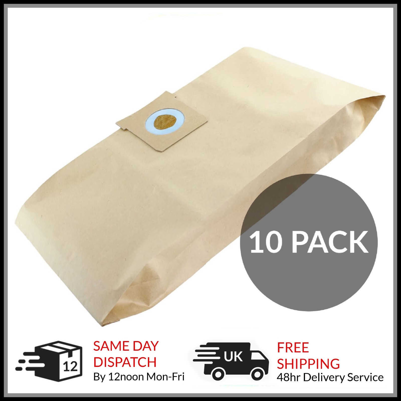 10 x BAGS for TITAN SCREWFIX TTB774VAC 16Ltr WET & DRY Vacuum Cleaner