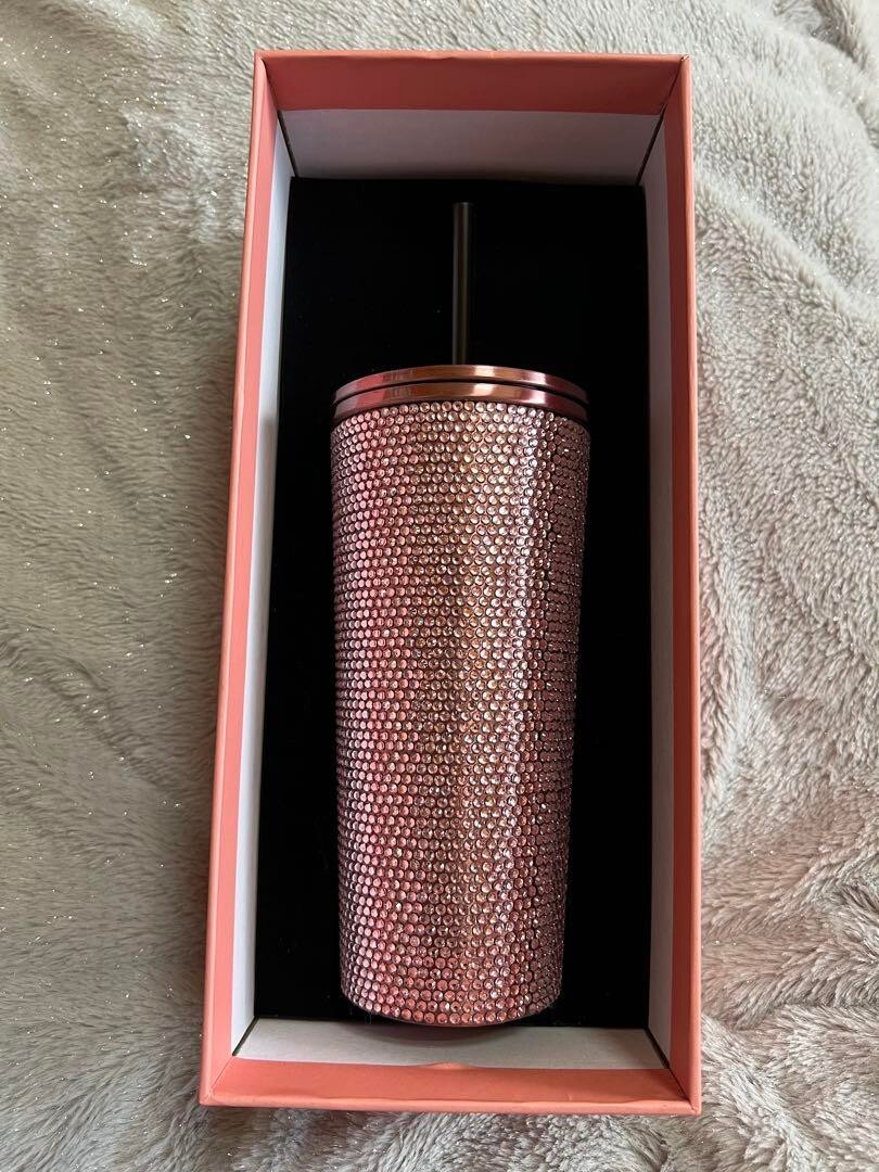 Genuine Starbucks x BLACKPINK Rhinestone Rose Gold Tumbler New