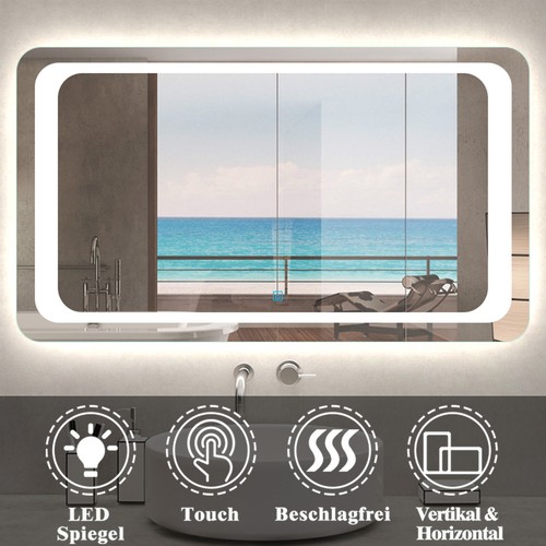 Bad Spiegel LED 90-160cm Touch Sensor Beschlagfrei Wandspiegel Lichtspiegel Weiß - Bild 12 von 15