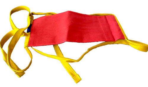 Fabric Face Mask Baggu Rust Mustard NEW Organic Cotton NWOT 8 1/2" x 2 3/4" - 第 1/3 張圖片