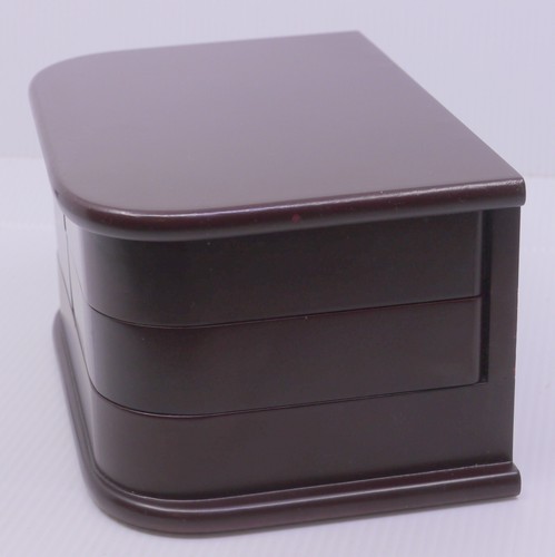 WOODEN JEWELRY BOX WITH SWING OUT DRAWERS, INSIDE MIRROR, 5 COMPARTMENTS - Picture 6 of 7