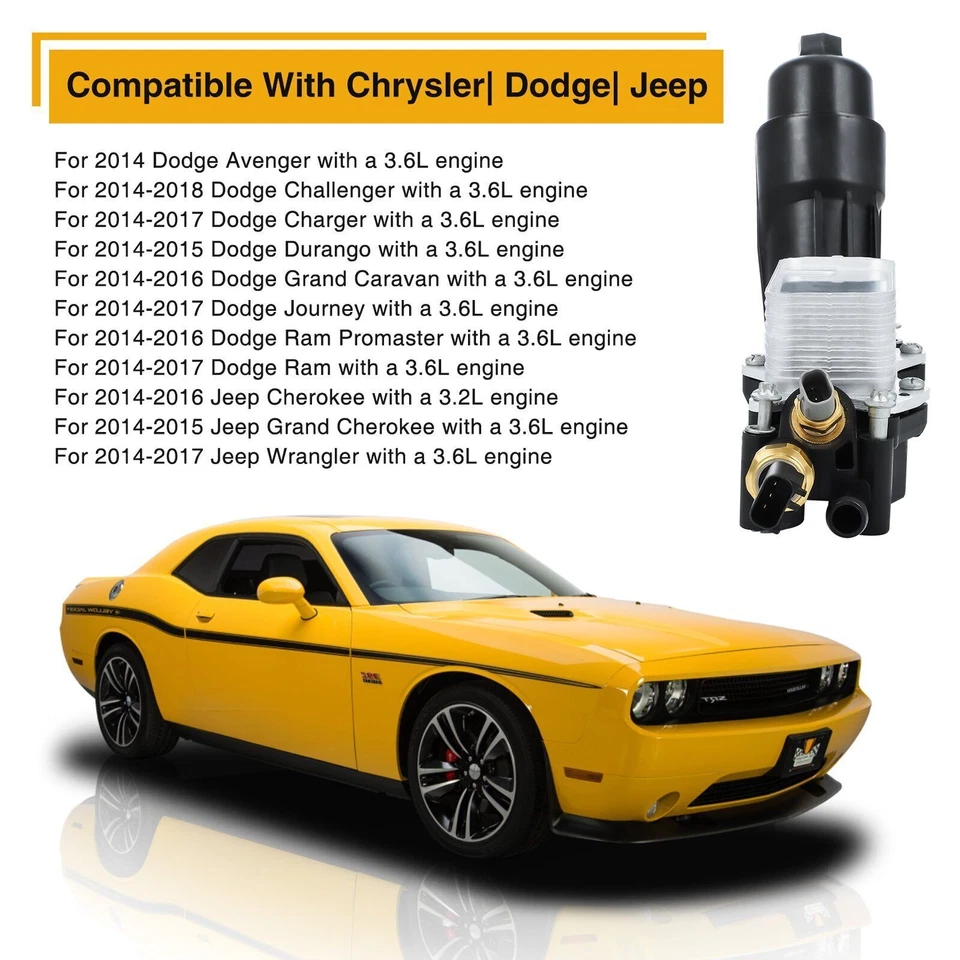 Engine Oil Cool Filter Assembly for Dodge Journey/Caravan 2011-2016 68105583AF - Image 4 of 4