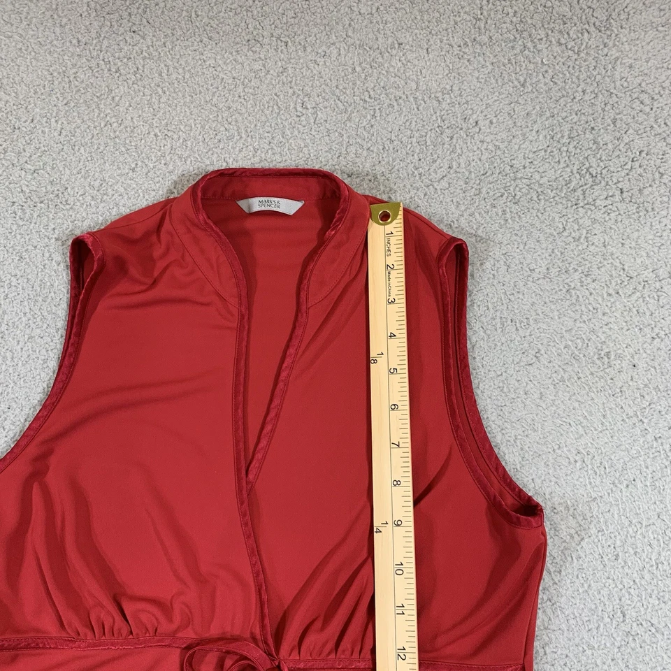 Marks And Spencer 背心上衣女式 8 红色交叉领带 Coquette 婴儿娃娃 Y2K #210 — 第 4/4 张图片