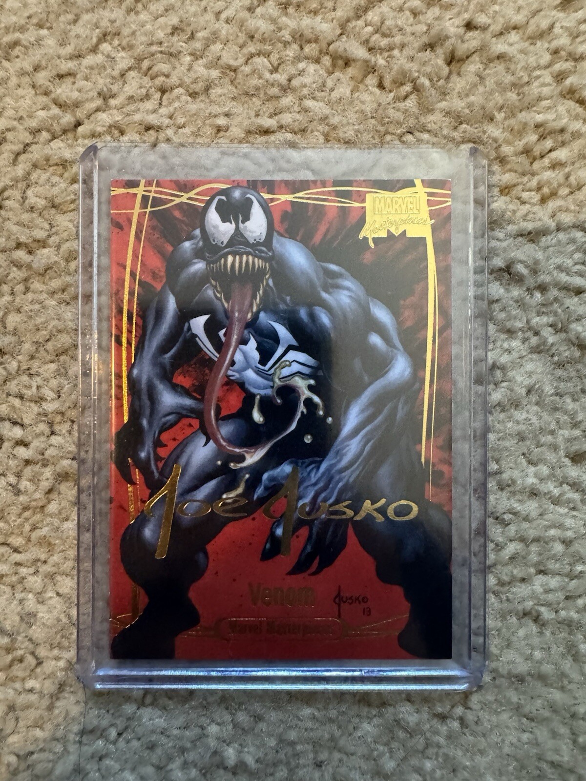 2016 Marvel Masterpieces VENOM TIER 4 GOLD FOIL SIGNATURE CARD, #86 - Joe Jusko