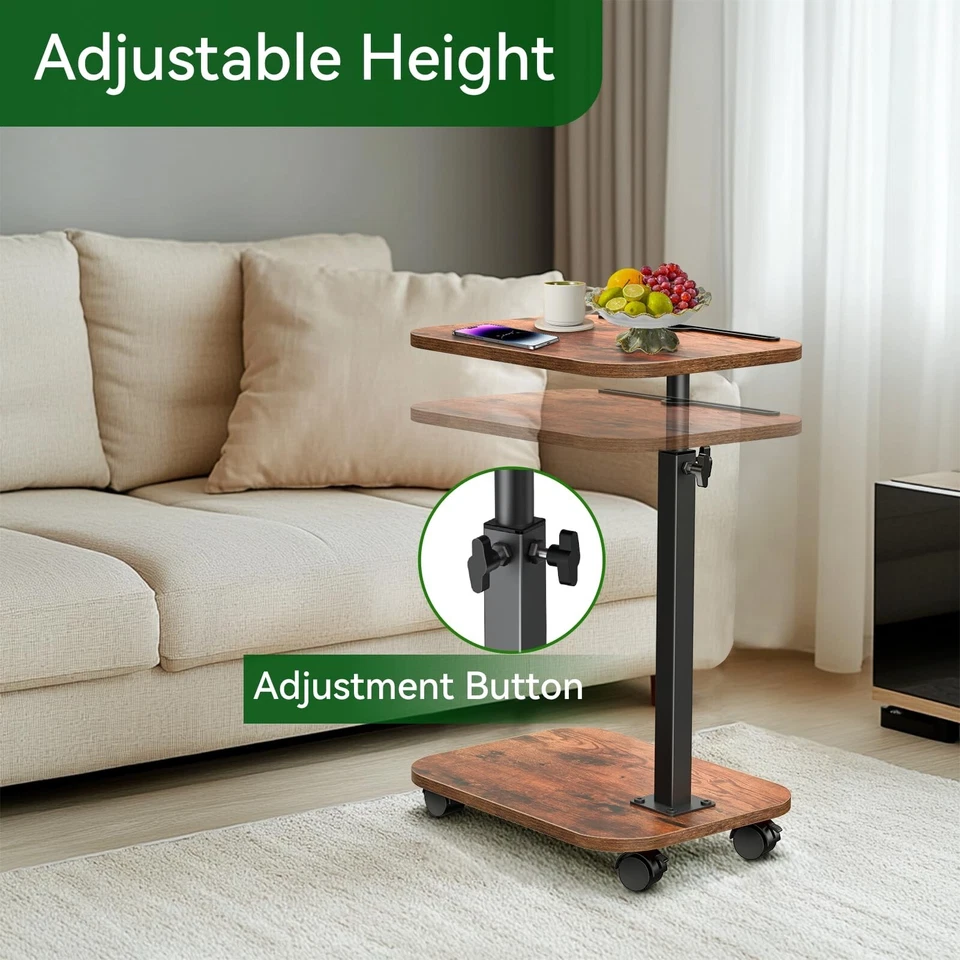 Mesa Bandeja Sofá para Sofá, 360°Bandeja Giratoria TV para Espacios Pequeños, Ajustable... Rápido Foto 3 de 4