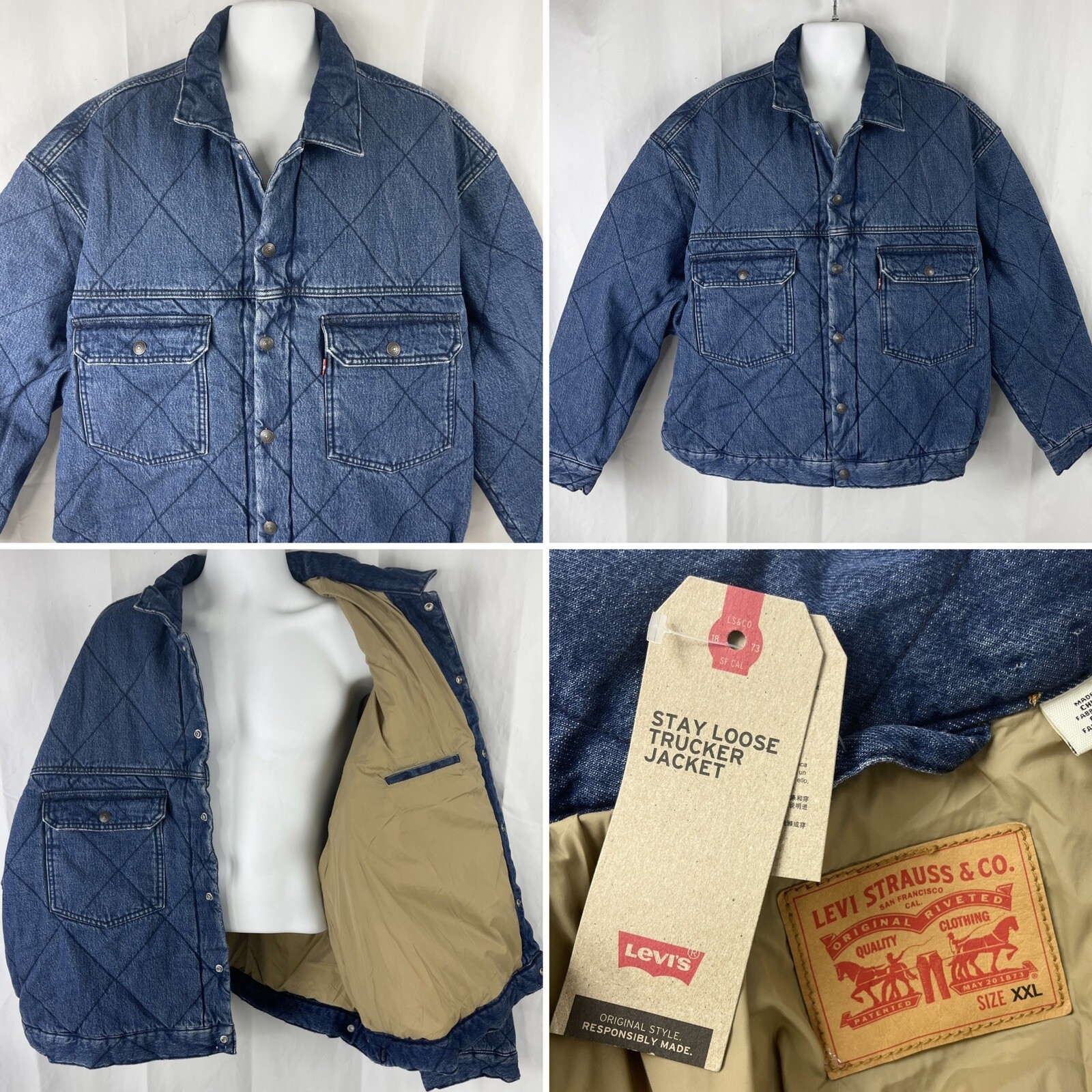 Levis Oversized Quilted Denim 2XL 