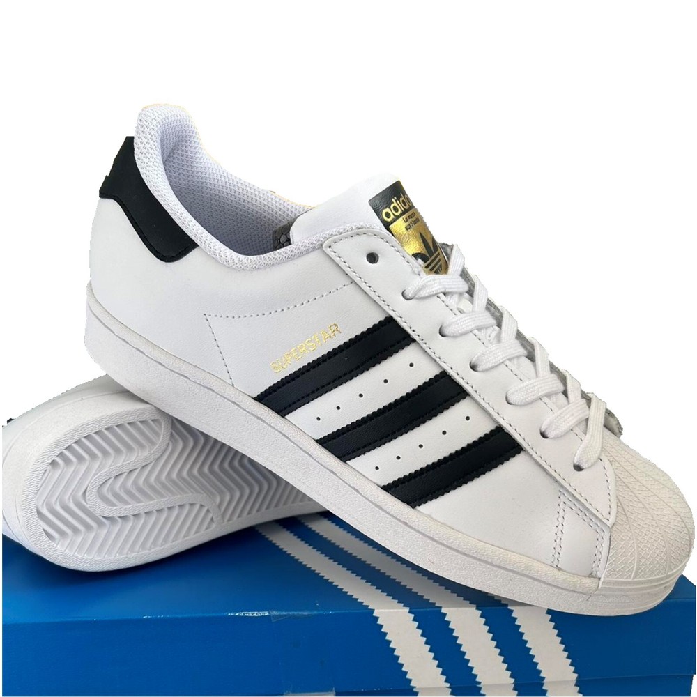 *NEW - ADIDAS ORIGINALS SUPERSTAR MEN'S SHOES (C77124) - WHITE/BLACK - ALL SIZES