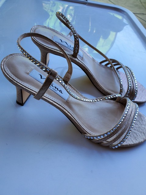 nina gerri evening sandals taupe