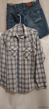 Vintage Levi's Plaid Paper Thin Button Down Shirt Size Large