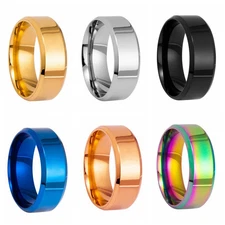Stainless Steel Band Ring Fashion Jewelry Womens Mens Size 5/6/7/8/9/10/11/12/13