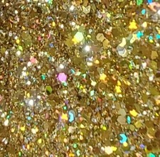Gold Mine  Holographic Glitter Mix Nail Art Accent nail Acrylics  Gels