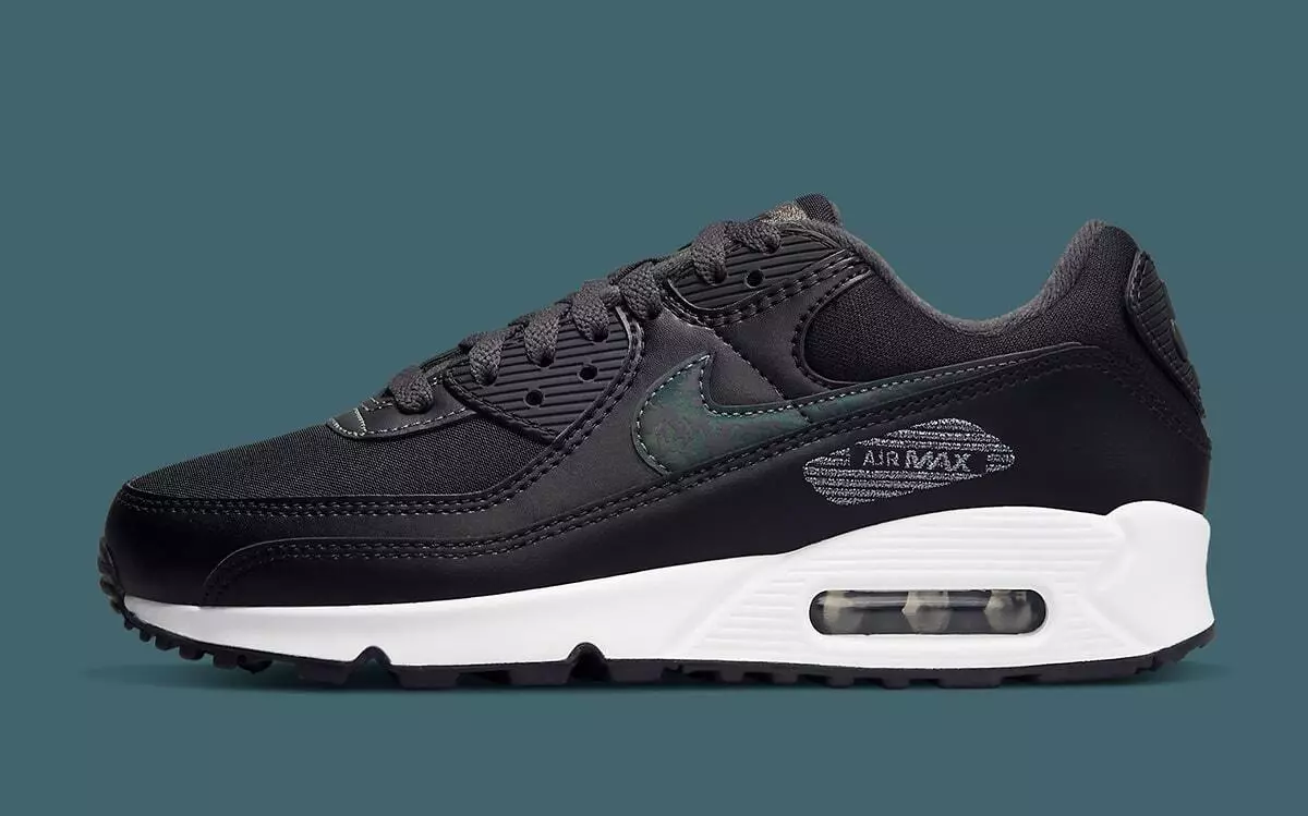 Pennenvriend vochtigheid pin Nike Air Max 90 Iridescent Swoosh Black White DC9445-001 sz 9.5 Women = 8  Men | eBay