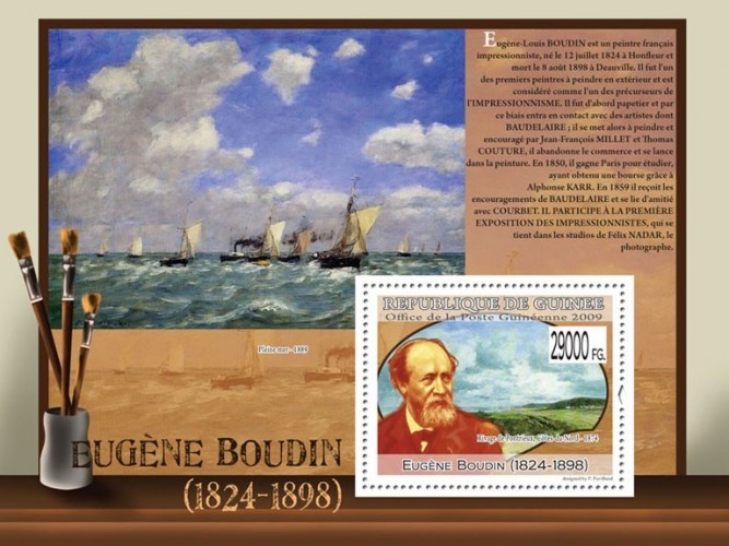 Paintings of Eugene Boudin painting s/s Guinea 2009 Mi Bl.1758 MNH