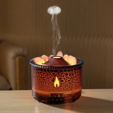 Essential Oil Diffuser Volcano Humidifier with Flame & Volcano Mist Mode Timer