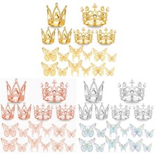 42PCS Mini Crown Cake Topper