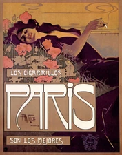 POSTER CIGARETTES PARIS THE BEST SMOKING WOMAN SPANISH VINTAGE REPRO FREE S/H