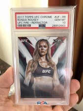 2017 Topps UFC Chrome Ronda Rousey Fire Refractor #UF-RR PSA 10 Pop 3
