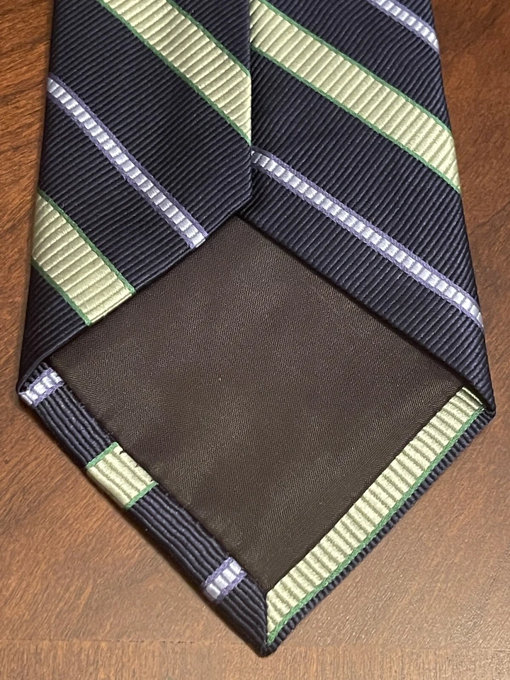 Corbata de cuello Merona azul verde Repp 100 % seda para hombre hecha en China Foto 2 de 4