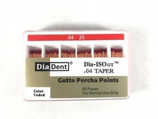 DIADENT Dia-ISO GT Gutta Percha Points 0.04 Taper Endodontic Product (60 Pieces)