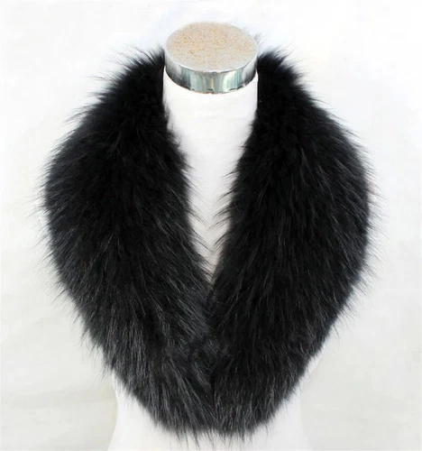 Winter Real Fur Collar Natural Pink Scarf Women Wraps Neck Luxury Scarves Shawl - Picture 26 of 47