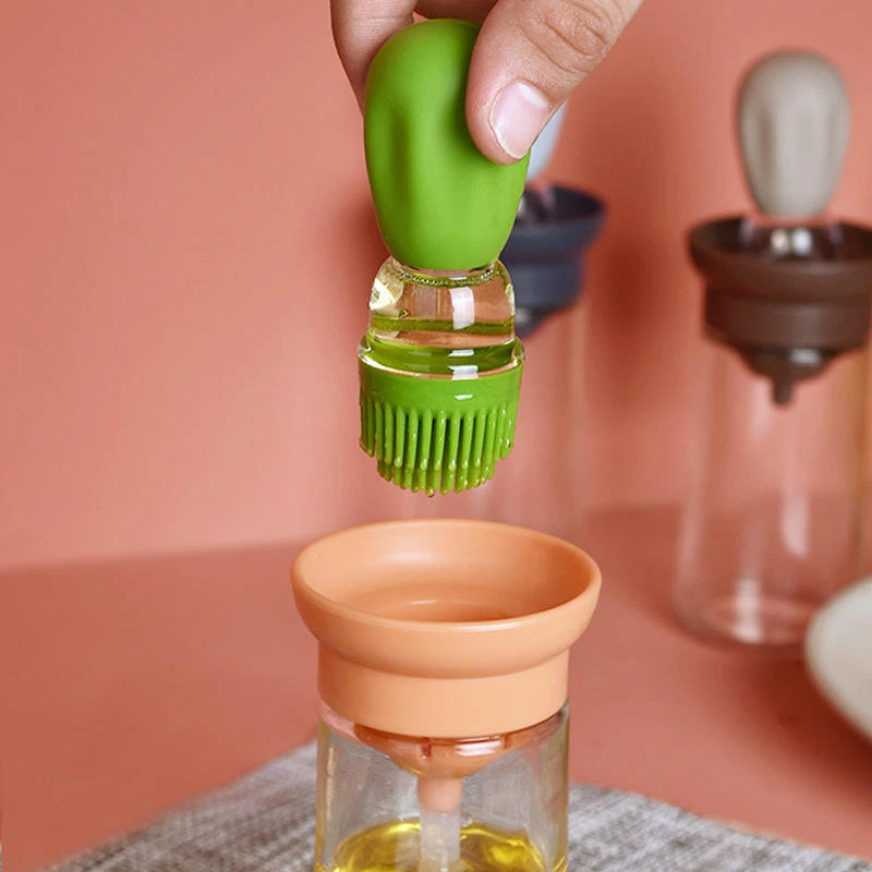 Perfectly drip Oil bottle with silicone brush Pastry steak Liquid Oil Brushes Ba