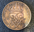 1923 Sweden Five 5 Ore Copper World Coin Ef Nice Details! Key Date!